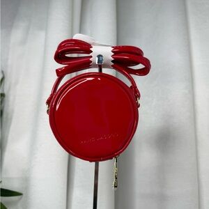 NWT Marc Jacobs Red Mini Patent Leather Round Crossbody Bag